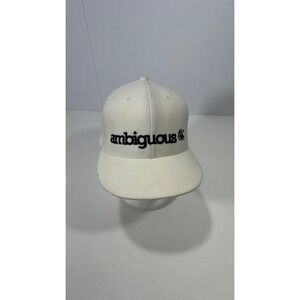 Ambiguous Skateboarding White 210 Fitted Flexfit Hat Cap Size 7 1/4 - 7 5/8